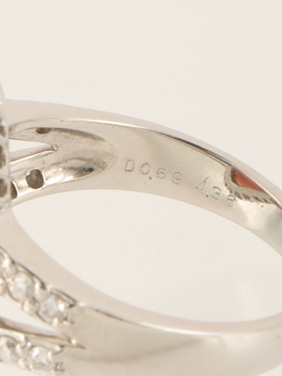 Platinum Opal Diamond Ring in Silver/Multi