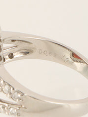 Platinum Opal Diamond Ring in Silver/Multi