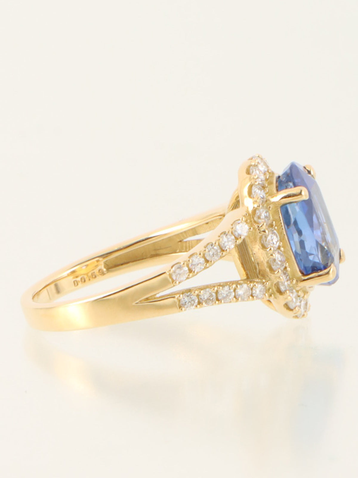18K Gold/Blue Sapphire and Diamond Ring