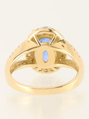 18K Gold/Blue Sapphire and Diamond Ring