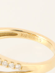 18K Gold/Blue Sapphire and Diamond Ring