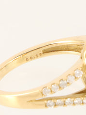 18K Gold/Blue Sapphire and Diamond Ring