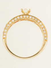 18Kピンクサファイヤダイヤモンドリング ゴールド/ピンク