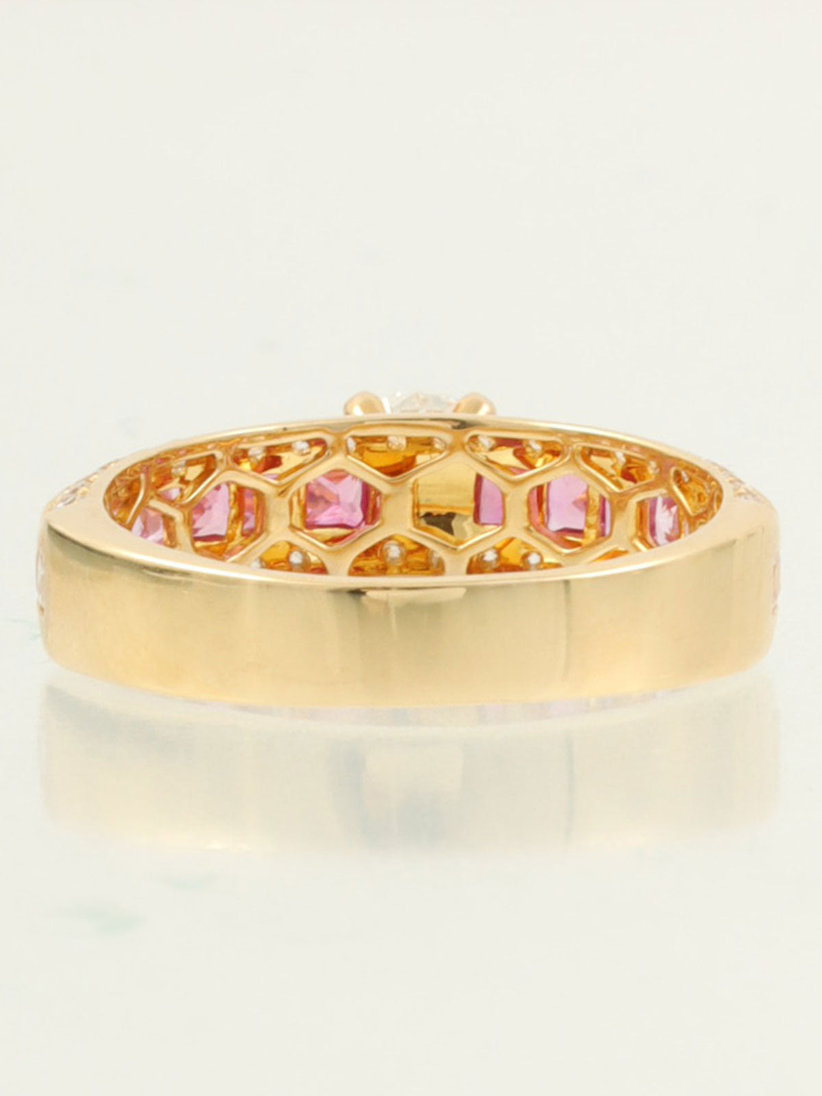 18Kピンクサファイヤダイヤモンドリング ゴールド/ピンク