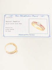 18Kピンクサファイヤダイヤモンドリング ゴールド/ピンク