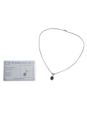 プラチナダイヤモンドサファイヤデザインネックレス シルバー/ブルー