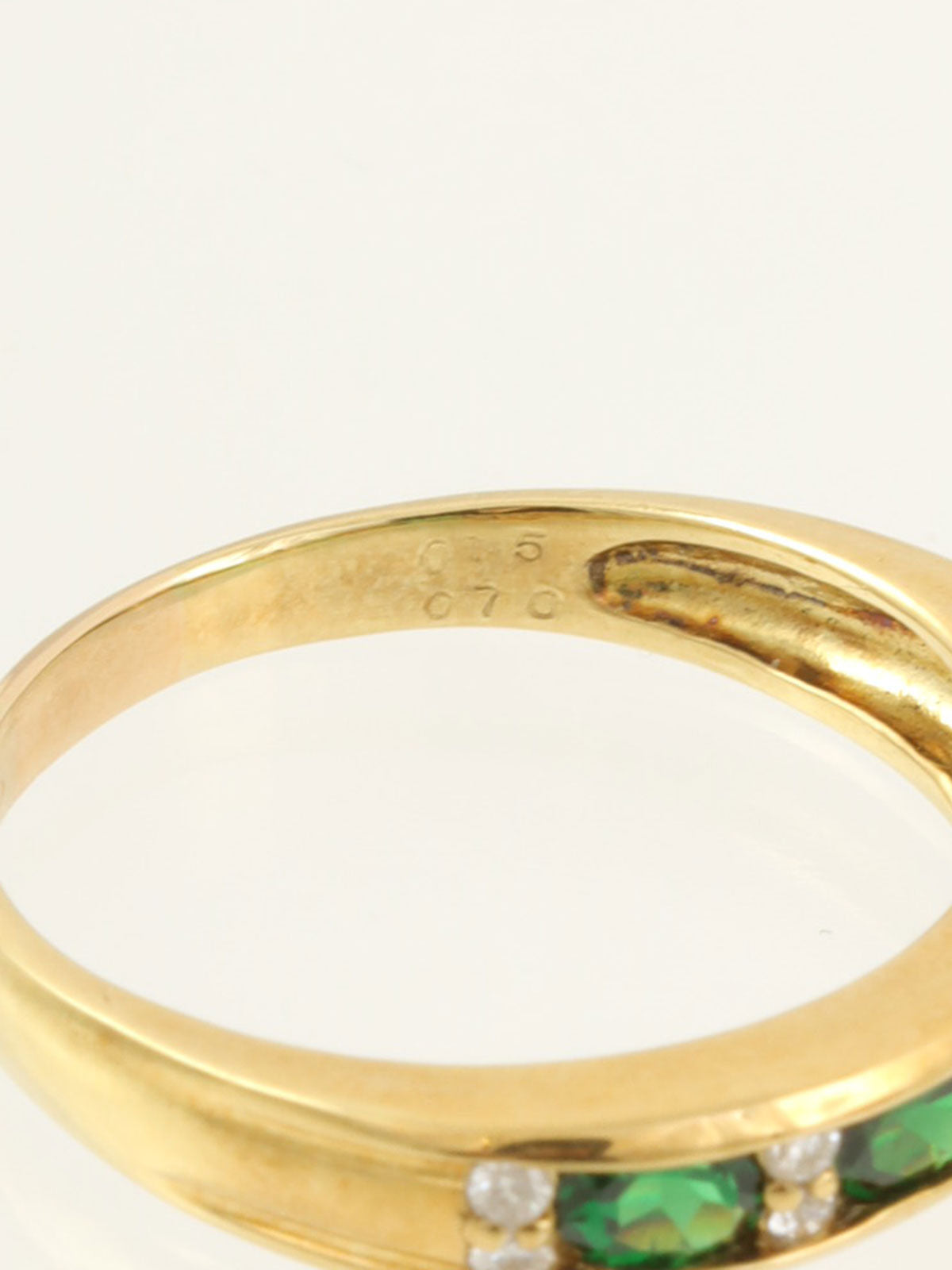 18Kグリーンガーネットダイヤモンドリング グリーン/ゴールド