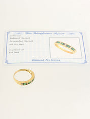 18Kグリーンガーネットダイヤモンドリング グリーン/ゴールド