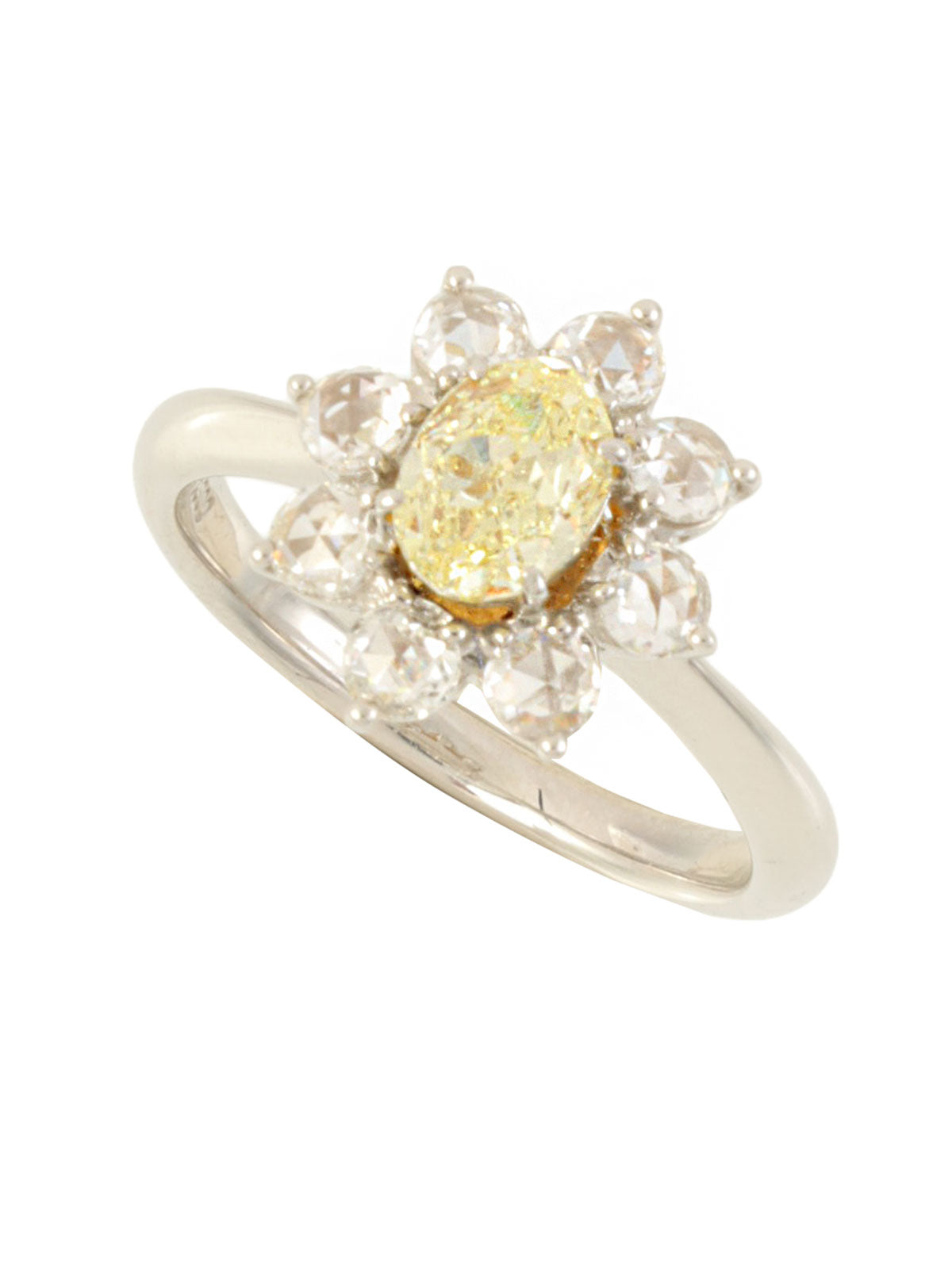 プラチナダイヤモンドフラワーデザイン イエロー/シルバー