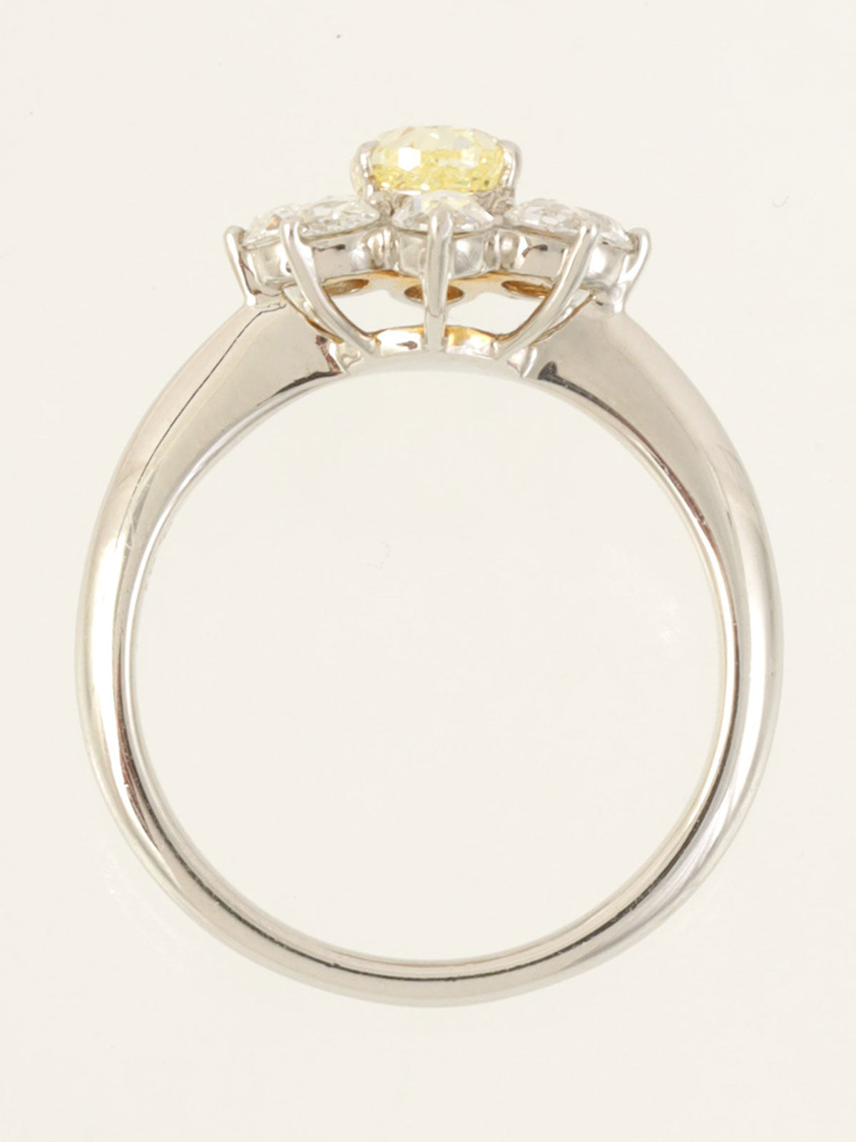 Platinum Diamond Flower Design Yellow/Silver