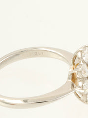 Platinum Diamond Flower Design Yellow/Silver