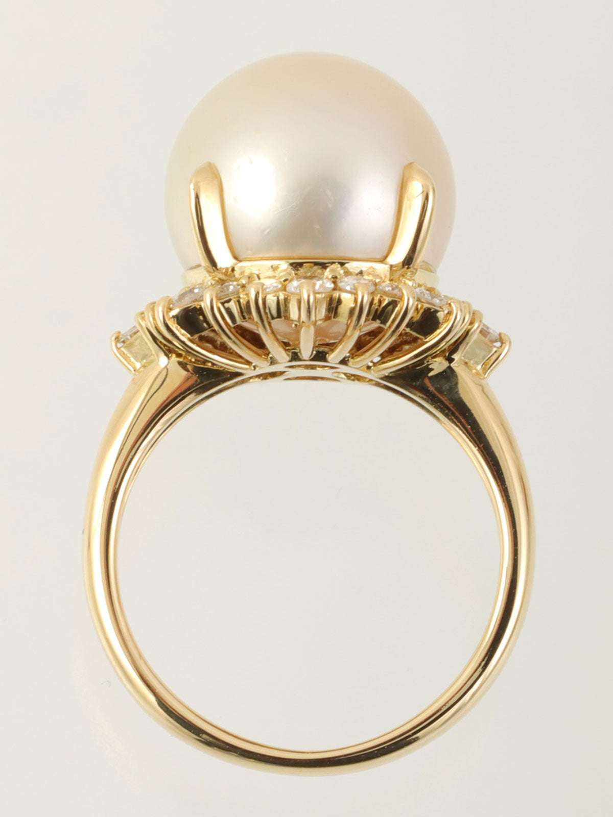 18Kダイヤモンドパールリング ゴールド/ホワイト