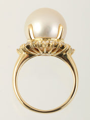 18Kダイヤモンドパールリング ゴールド/ホワイト