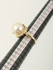 18Kダイヤモンドパールリング ゴールド/ホワイト