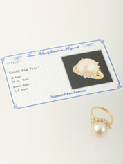 18Kダイヤモンドパールリング ゴールド/ホワイト