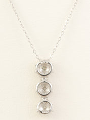 18K Diamond Flower Motif Necklace in Silver