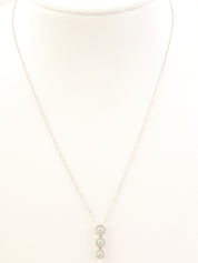 18K Diamond Flower Motif Necklace in Silver