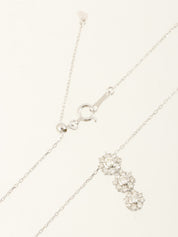 18K Diamond Flower Motif Necklace in Silver
