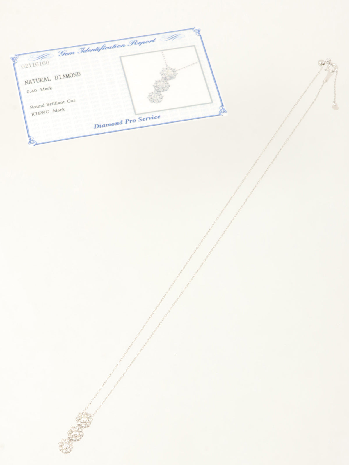 18K Diamond Flower Motif Necklace in Silver