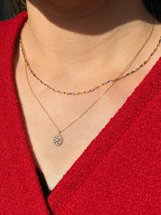 18K Gold Diamond Teardrop Necklace