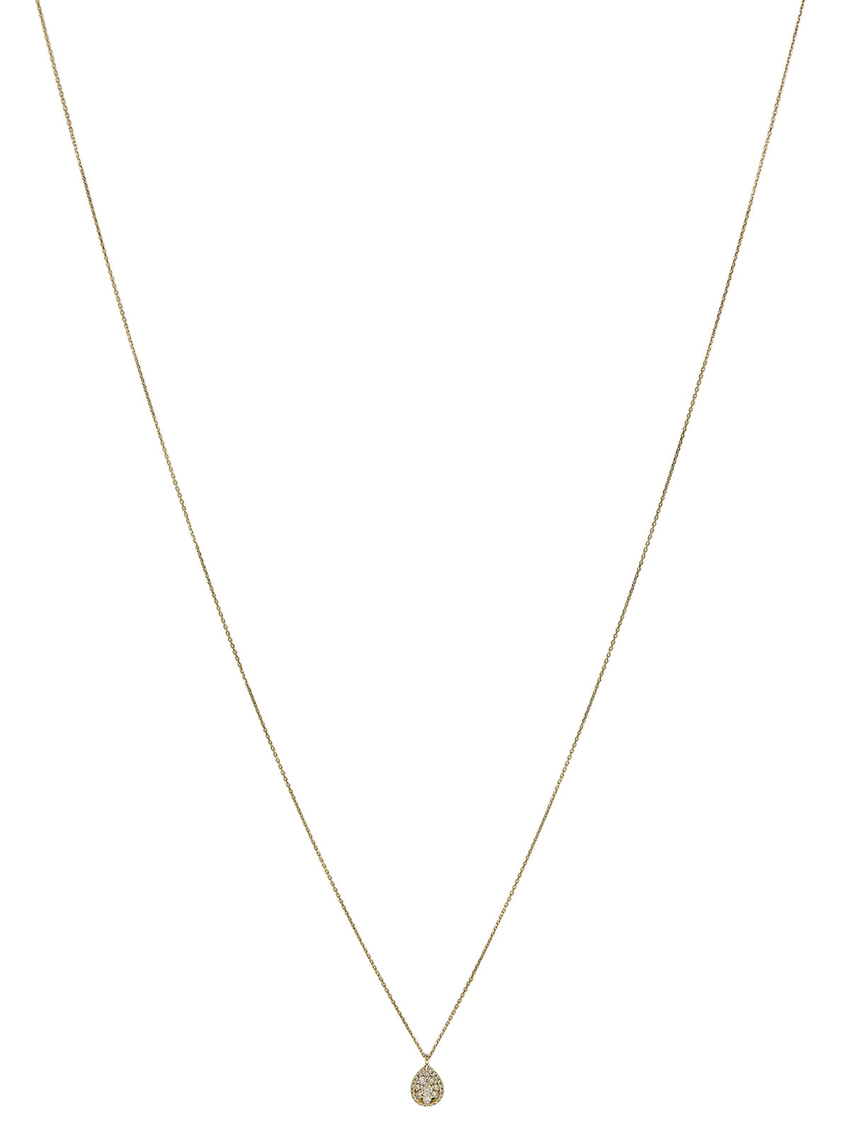 18K Gold Diamond Teardrop Necklace