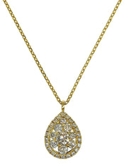 18K Gold Diamond Teardrop Necklace
