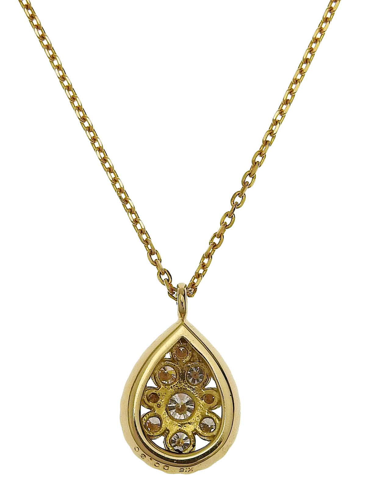 18K Gold Diamond Teardrop Necklace