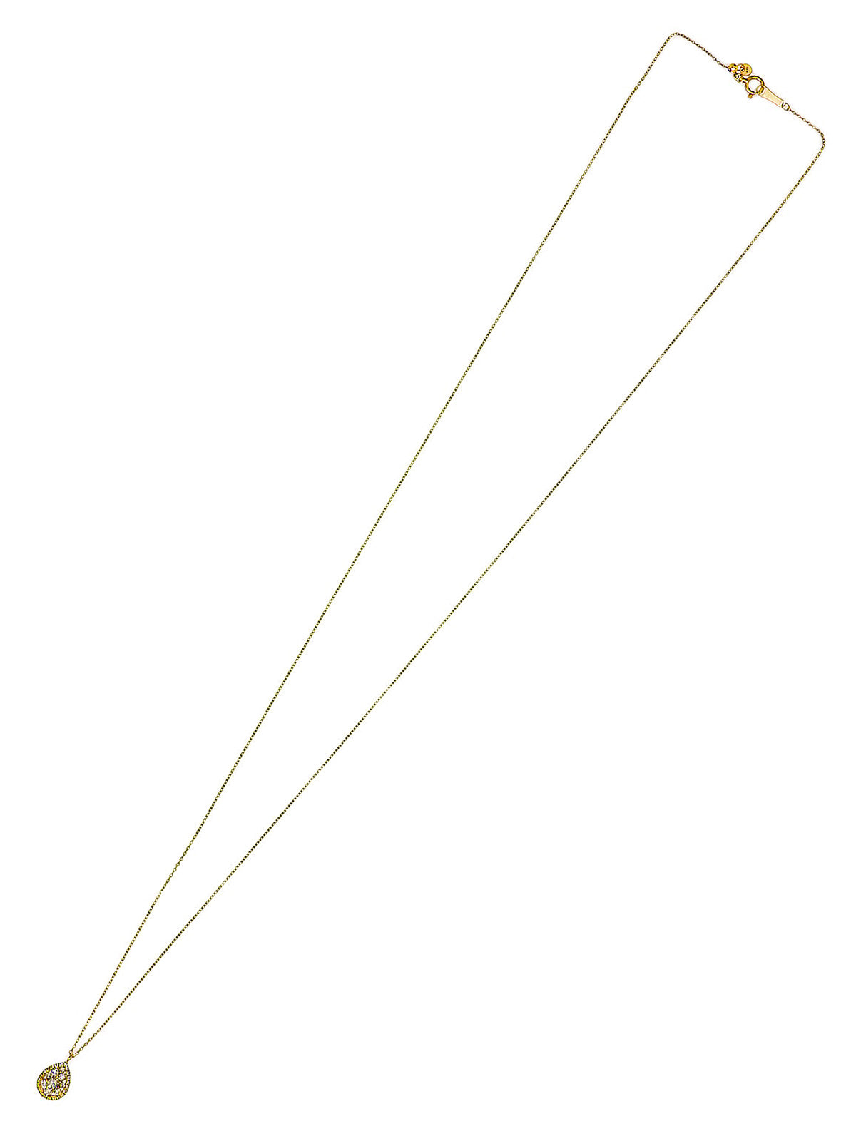 18K Gold Diamond Teardrop Necklace