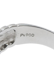 プラチナダイヤモンドデザインリング シルバー