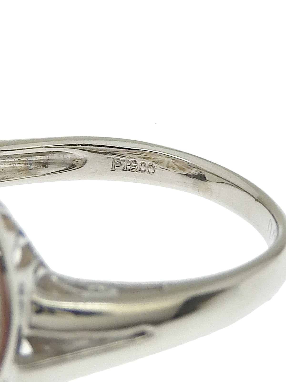 Platinum Diamond Pearl Ring in Silver