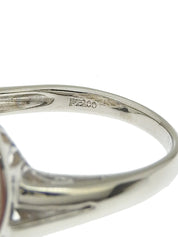 Platinum Diamond Pearl Ring in Silver