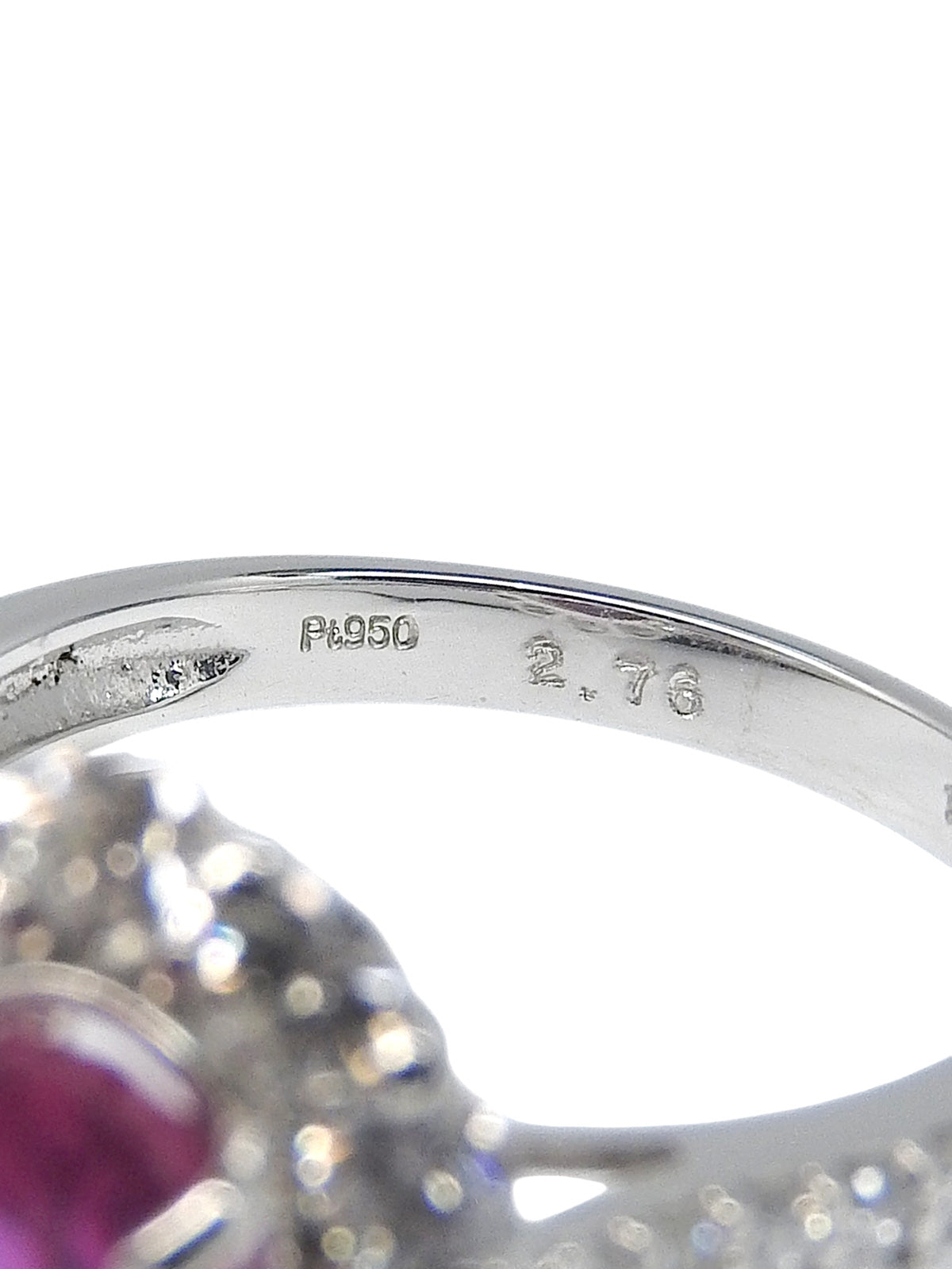 プラチナダイヤモンドルビーリング シルバー/レッド