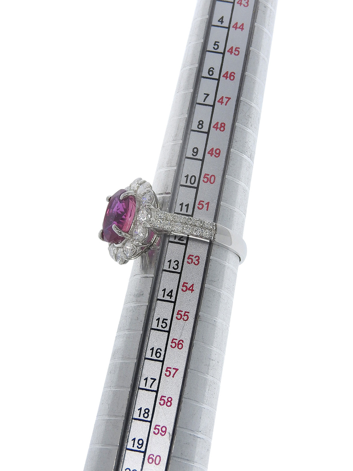 プラチナダイヤモンドルビーリング シルバー/レッド