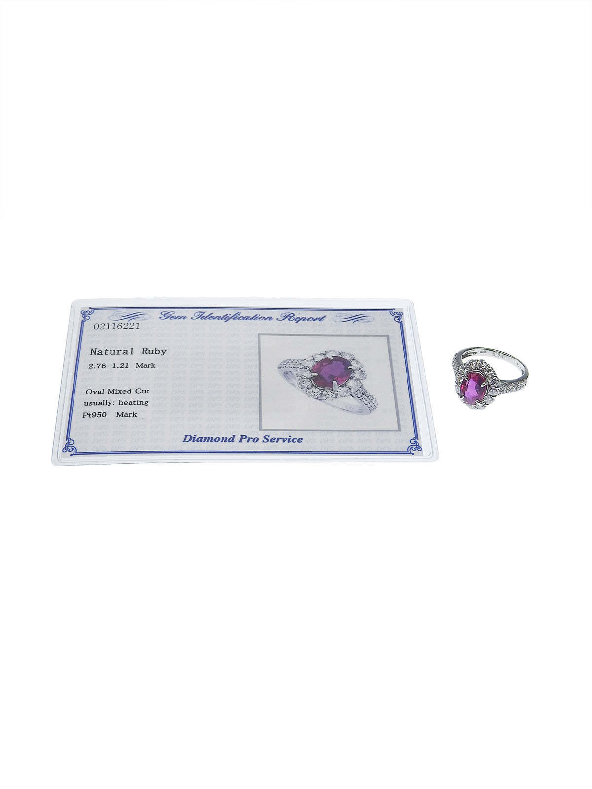 プラチナダイヤモンドルビーリング シルバー/レッド