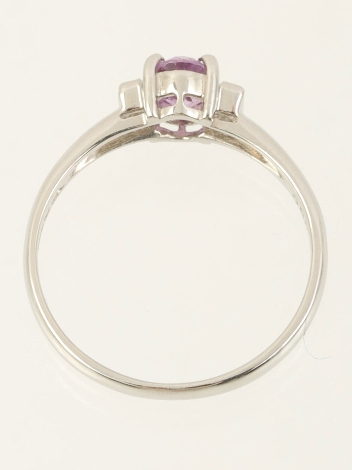 プラチナサファイアダイヤモンドリング シルバー/ピンク