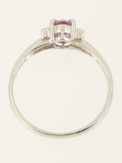 プラチナサファイアダイヤモンドリング シルバー/ピンク