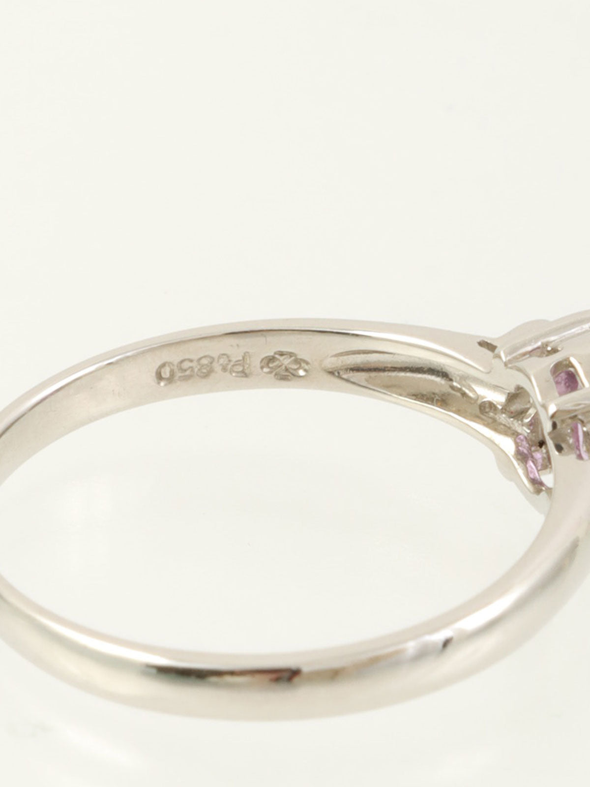 プラチナサファイアダイヤモンドリング シルバー/ピンク