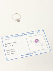 プラチナサファイアダイヤモンドリング シルバー/ピンク