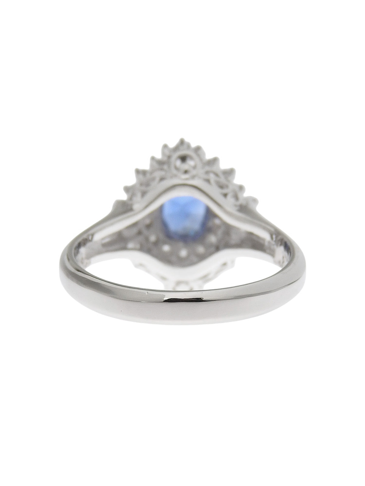 プラチナサファイアダイヤモンドデザインリング シルバー/ブルー