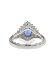 プラチナサファイアダイヤモンドデザインリング シルバー/ブルー