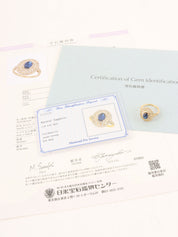 18Kオーバルダイヤモンドサファイアリング　ブルー／ゴールド