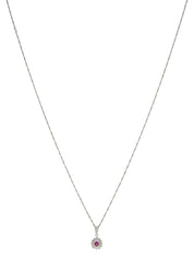 プラチナルビーダイヤモンドオーバルネックレス シルバー/ピンク