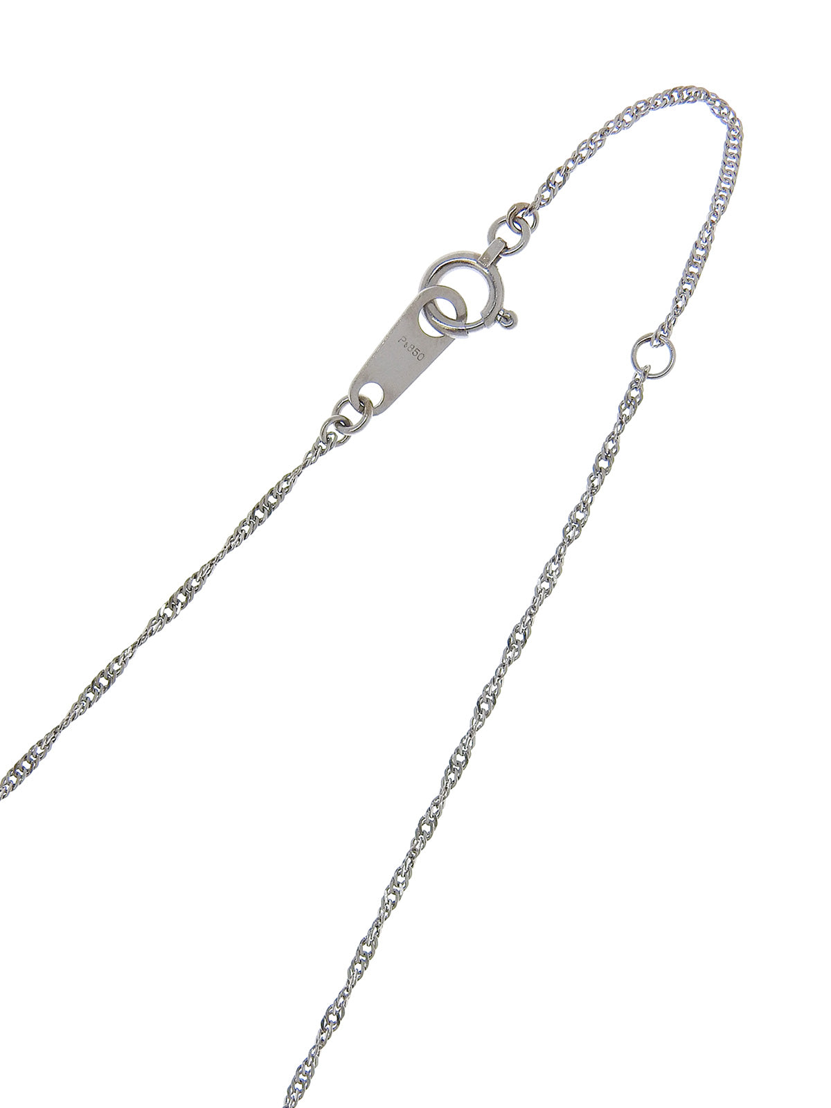 プラチナルビーダイヤモンドオーバルネックレス シルバー/ピンク