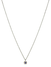 Platinum Sapphire and Diamond Design Necklace in Silver/Blue