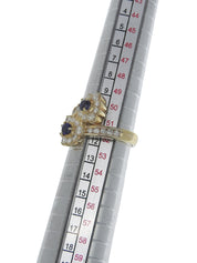 18Kサファイアダイヤモンドデザインリング ゴールド/ブルー