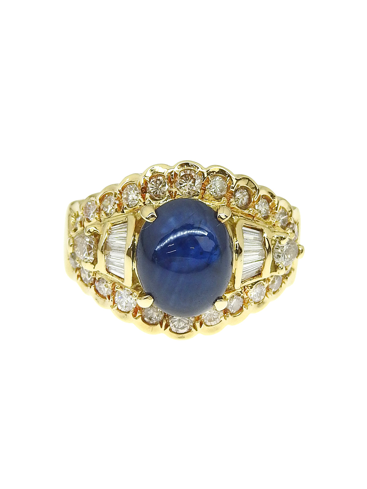 K18 Diamond Sapphire Ring Gold/Blue