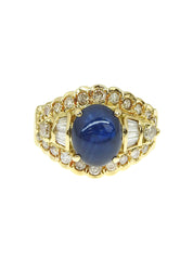K18 Diamond Sapphire Ring Gold/Blue