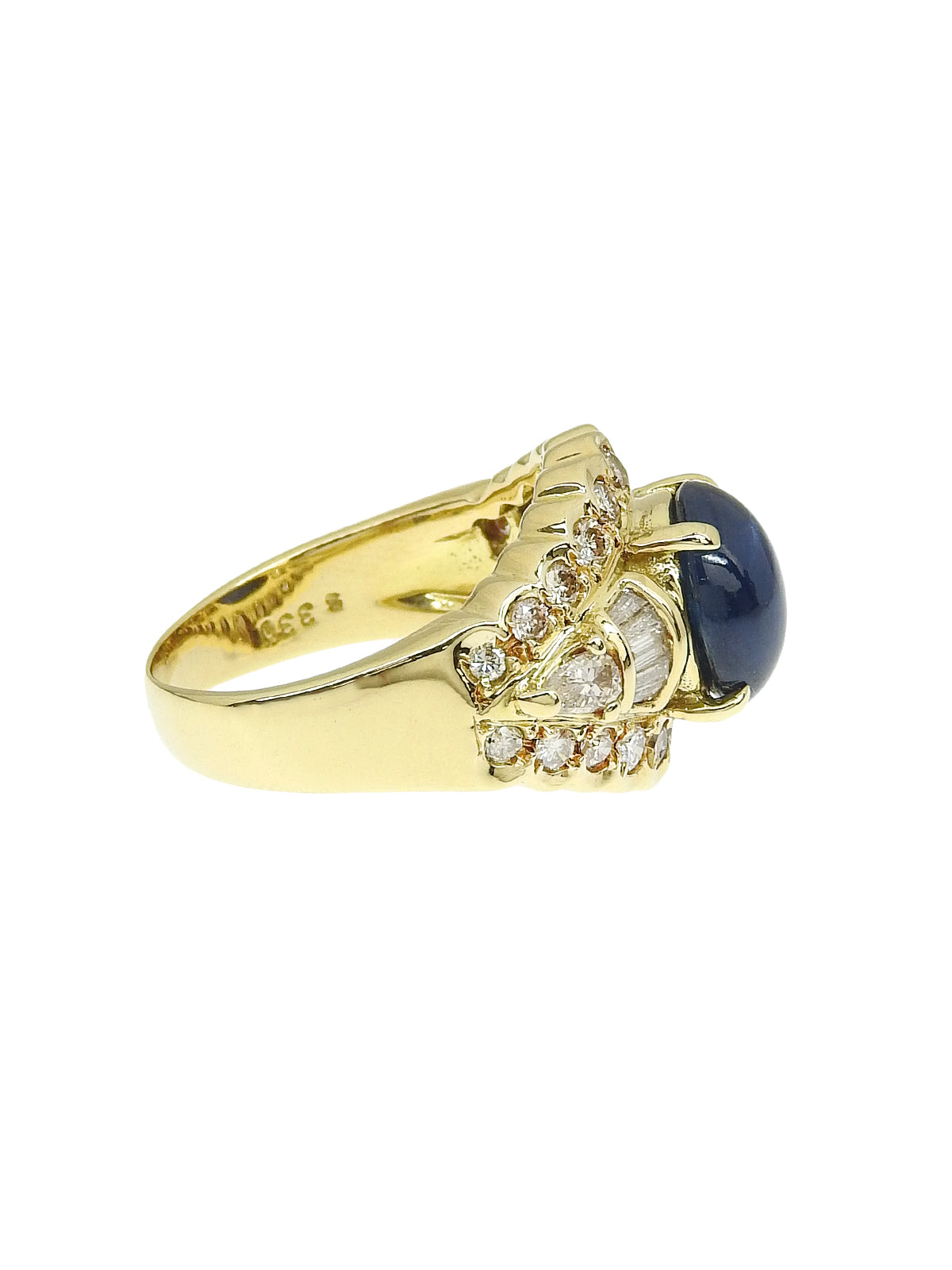 K18 Diamond Sapphire Ring Gold/Blue