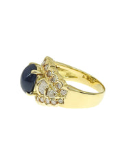 K18 Diamond Sapphire Ring Gold/Blue