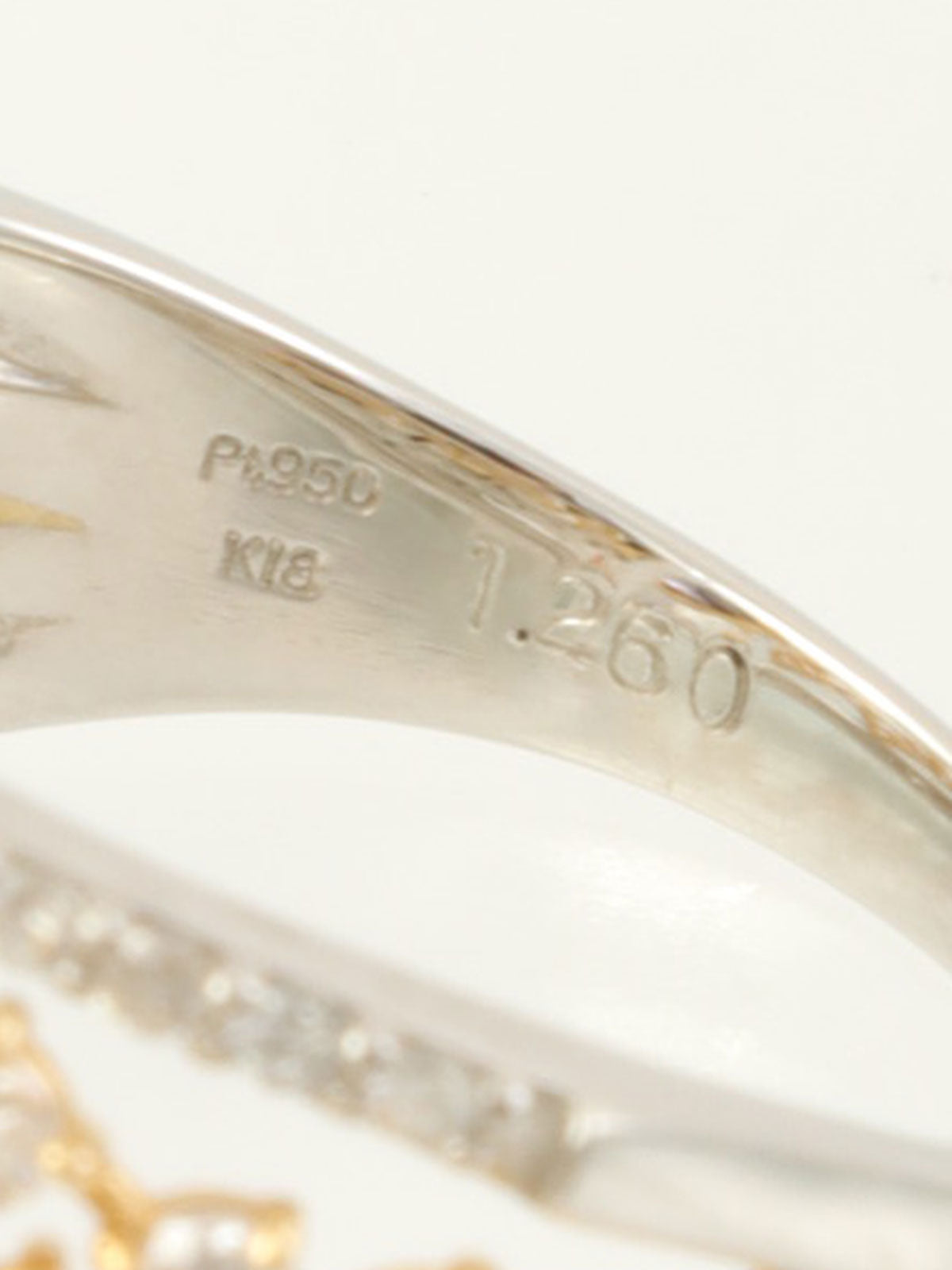 18K Platinum Sapphire and Diamond Design Ring in Silver/Gold/Purple